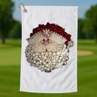 Christmas Santa Claus Jewel Art Golf Towel thumb 1