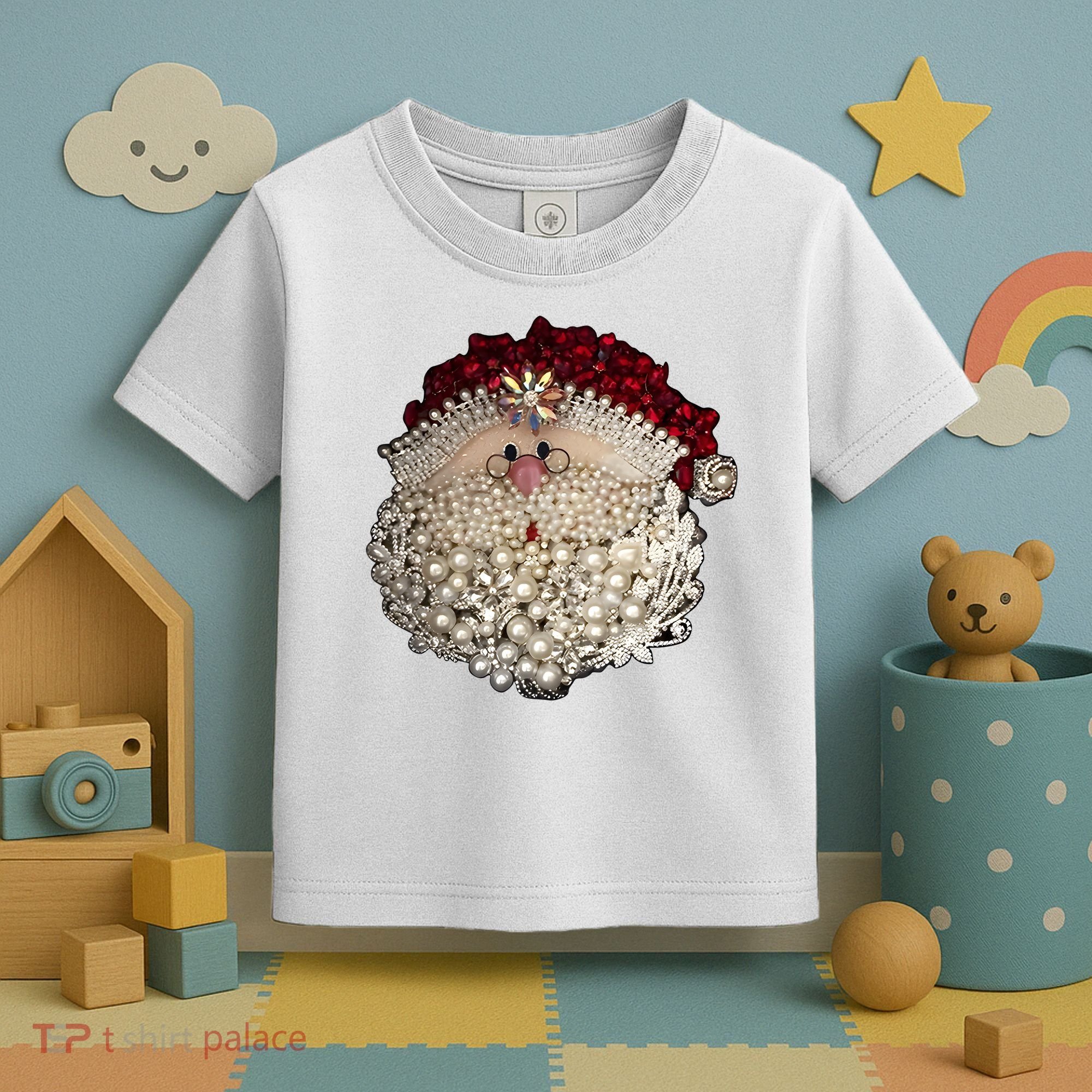 Christmas Santa Claus Jewel Art Toddler T-Shirt