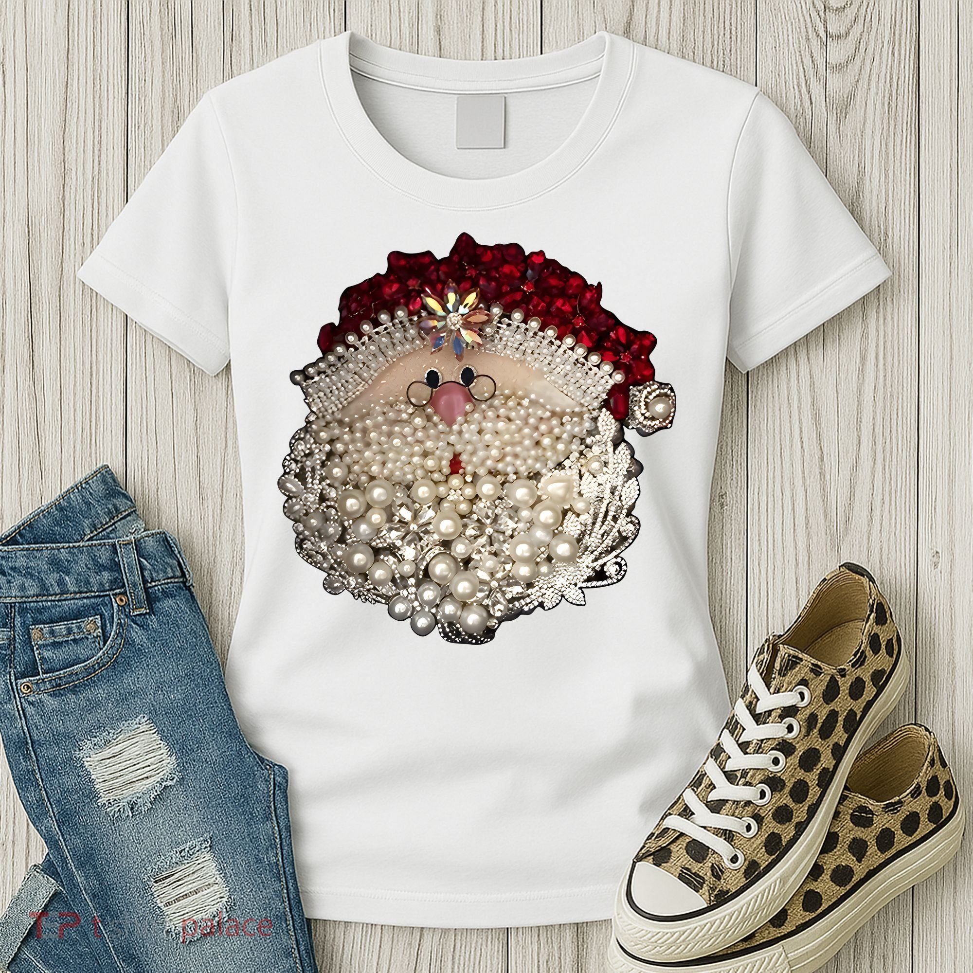 Christmas Santa Claus Jewel Art Women's T-Shirt