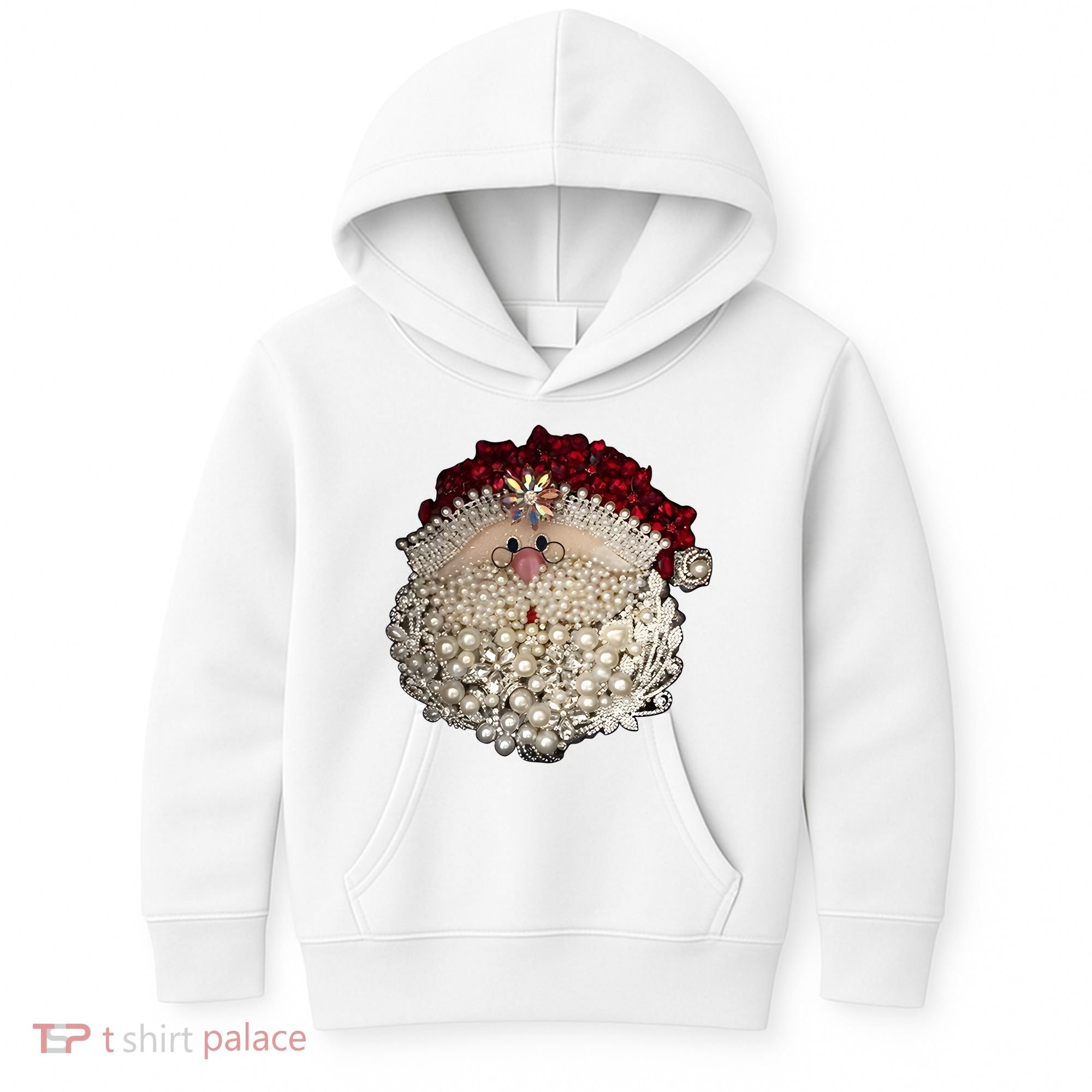 Christmas Santa Claus Jewel Art Kids Hoodie