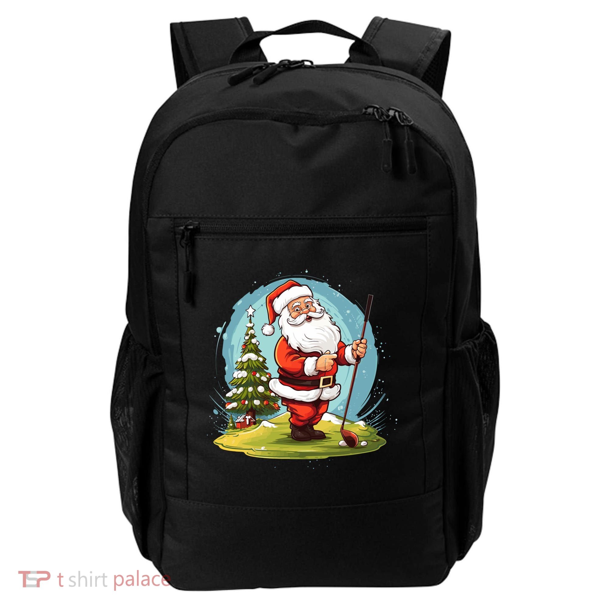 Christmas Santa Claus Golf Xmas Gift Backpack