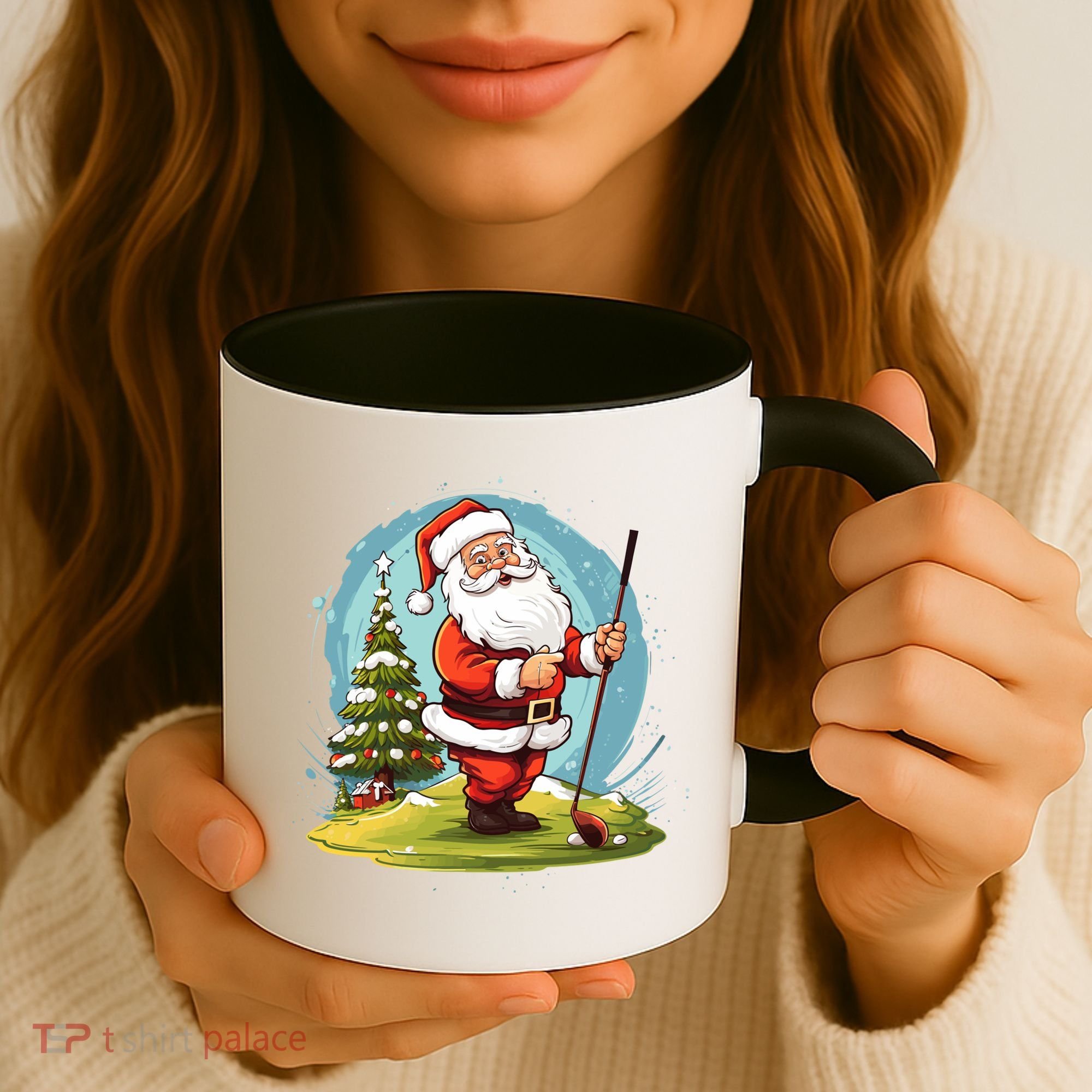 Christmas Santa Claus Golf Xmas Gift Coffee Mug