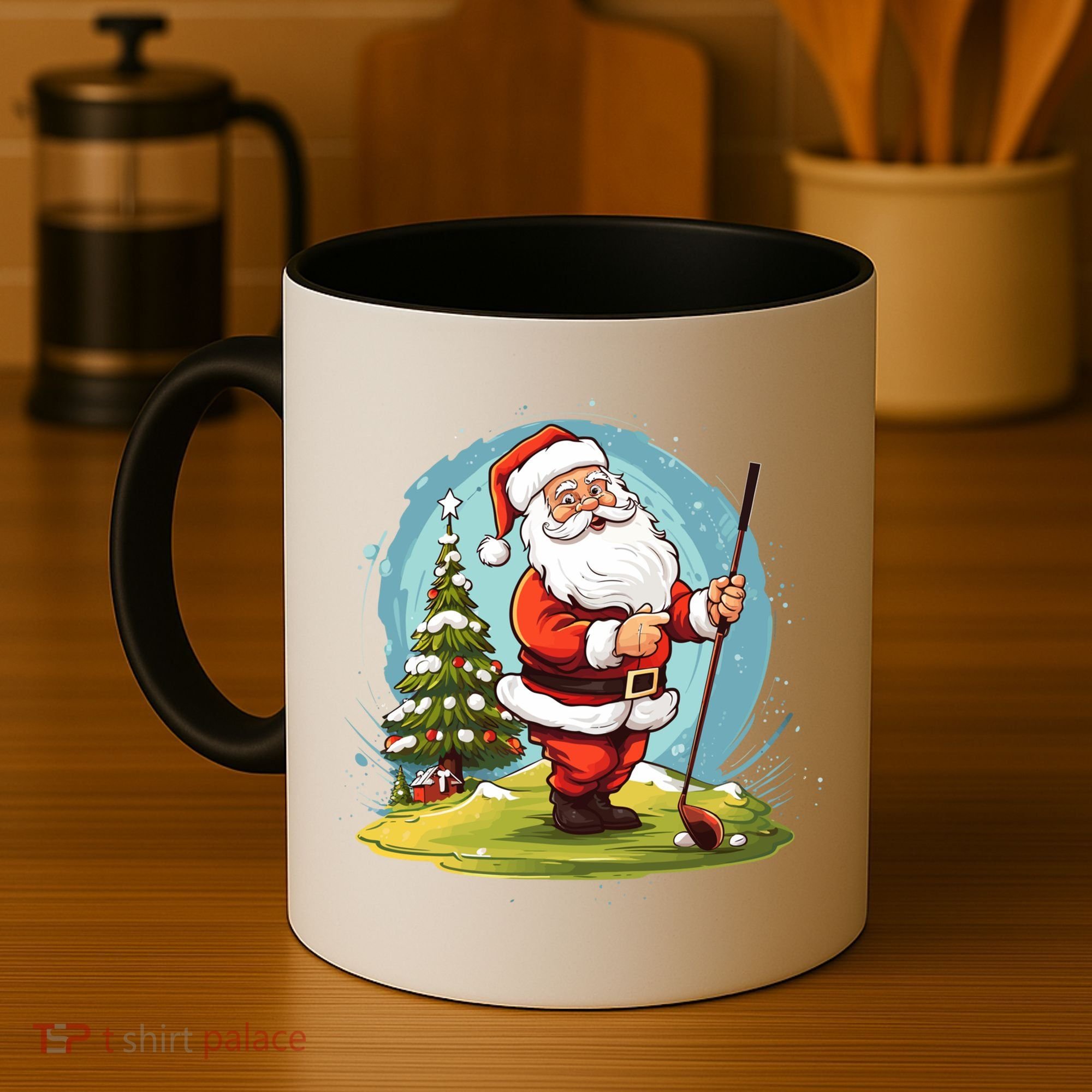 Christmas Santa Claus Golf Xmas Gift Coffee Mug