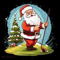 Christmas Santa Claus Golf Xmas Gift Women's Hoodie thumb 2
