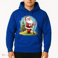Christmas Santa Claus Golf Xmas Gift Hoodie thumb 2