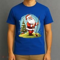 Christmas Santa Claus Golf Xmas Gift T-Shirt thumb 3