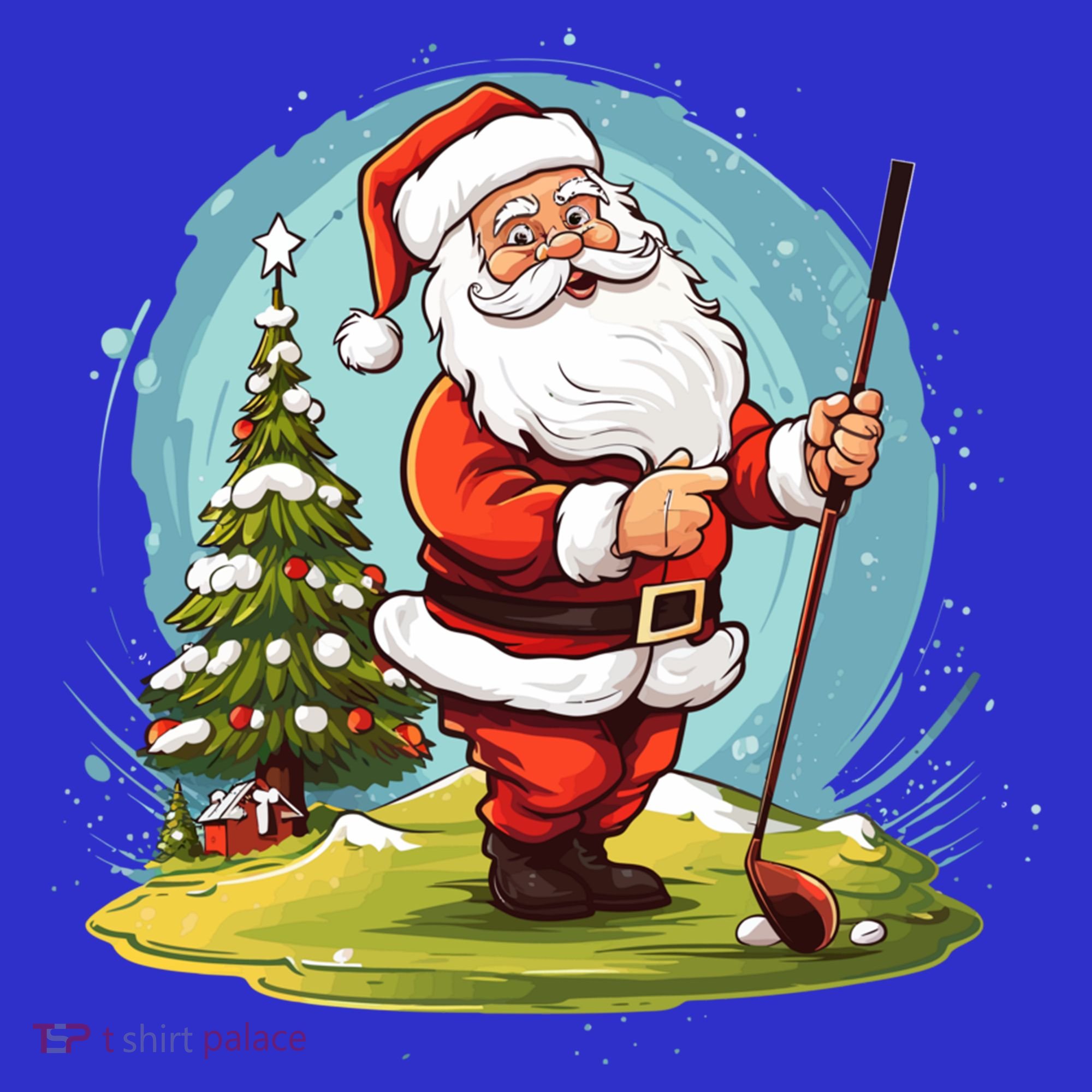 Christmas Santa Claus Golf Xmas Gift T-Shirt