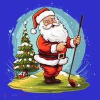 Christmas Santa Claus Golf Xmas Gift Coaster thumb 2