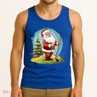 Christmas Santa Claus Golf Xmas Gift Tank Top thumb 3