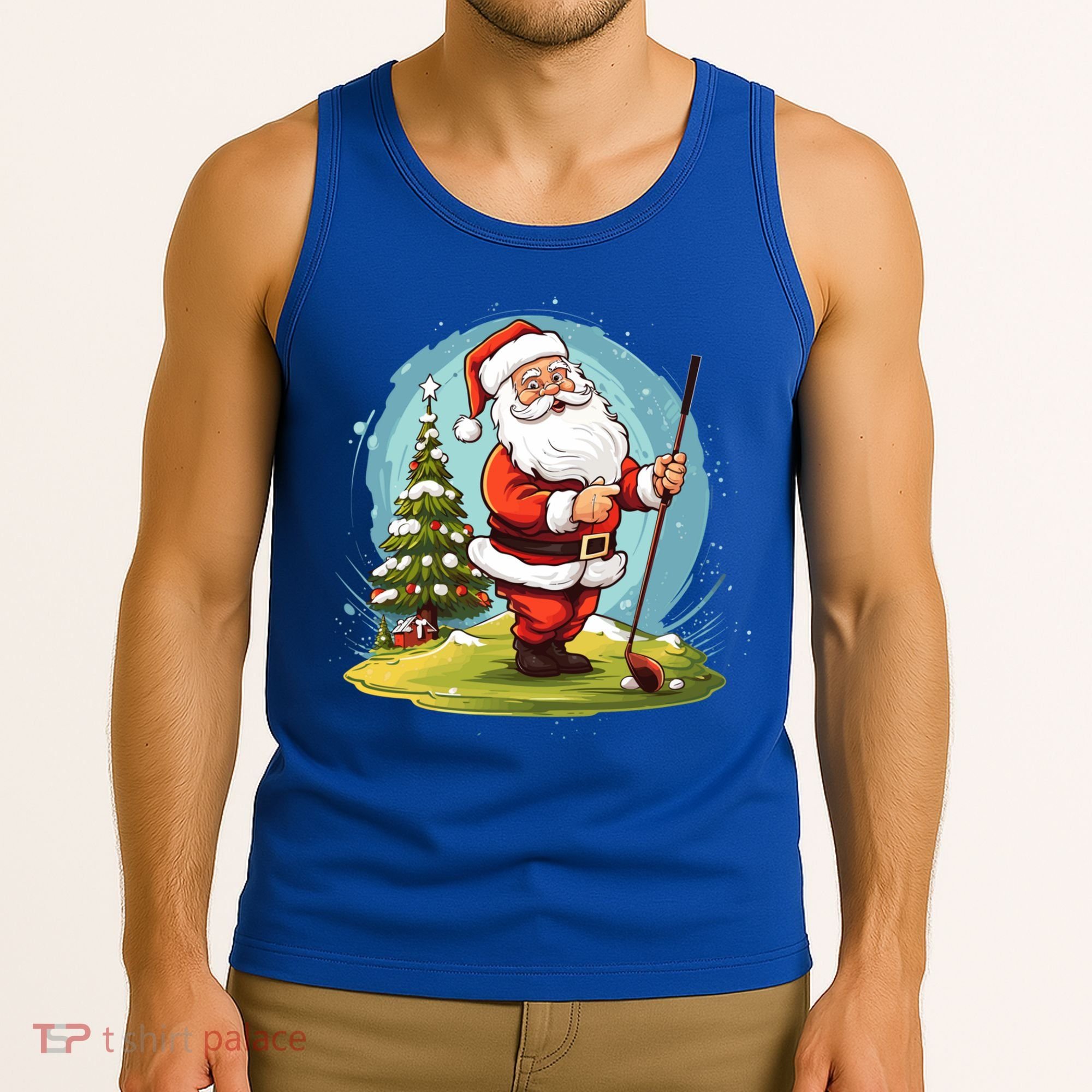 Christmas Santa Claus Golf Xmas Gift Tank Top
