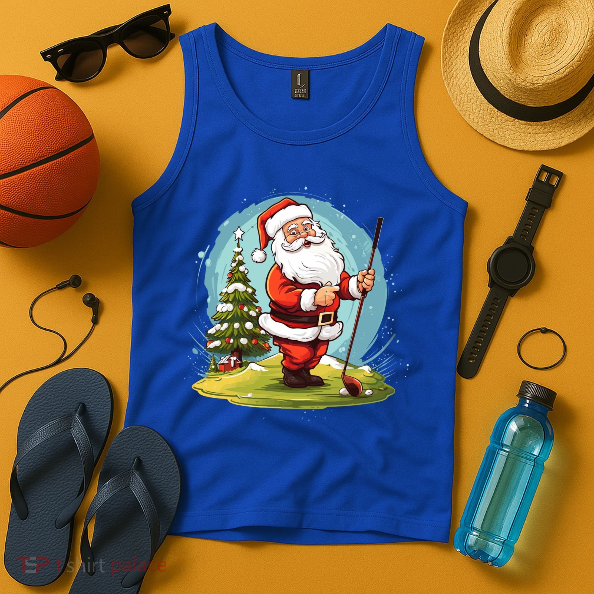 Christmas Santa Claus Golf Xmas Gift Tank Top