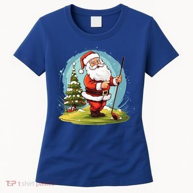 Christmas Santa Claus Golf Xmas Gift Women's T-Shirt