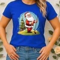 Christmas Santa Claus Golf Xmas Gift Women's T-Shirt thumb 2