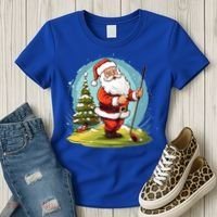 Christmas Santa Claus Golf Xmas Gift Women's T-Shirt thumb 3