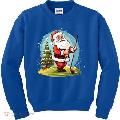 Christmas Santa Claus Golf Xmas Gift Kids Sweatshirt