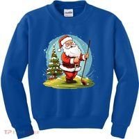 Christmas Santa Claus Golf Xmas Gift Kids Sweatshirt thumb 0