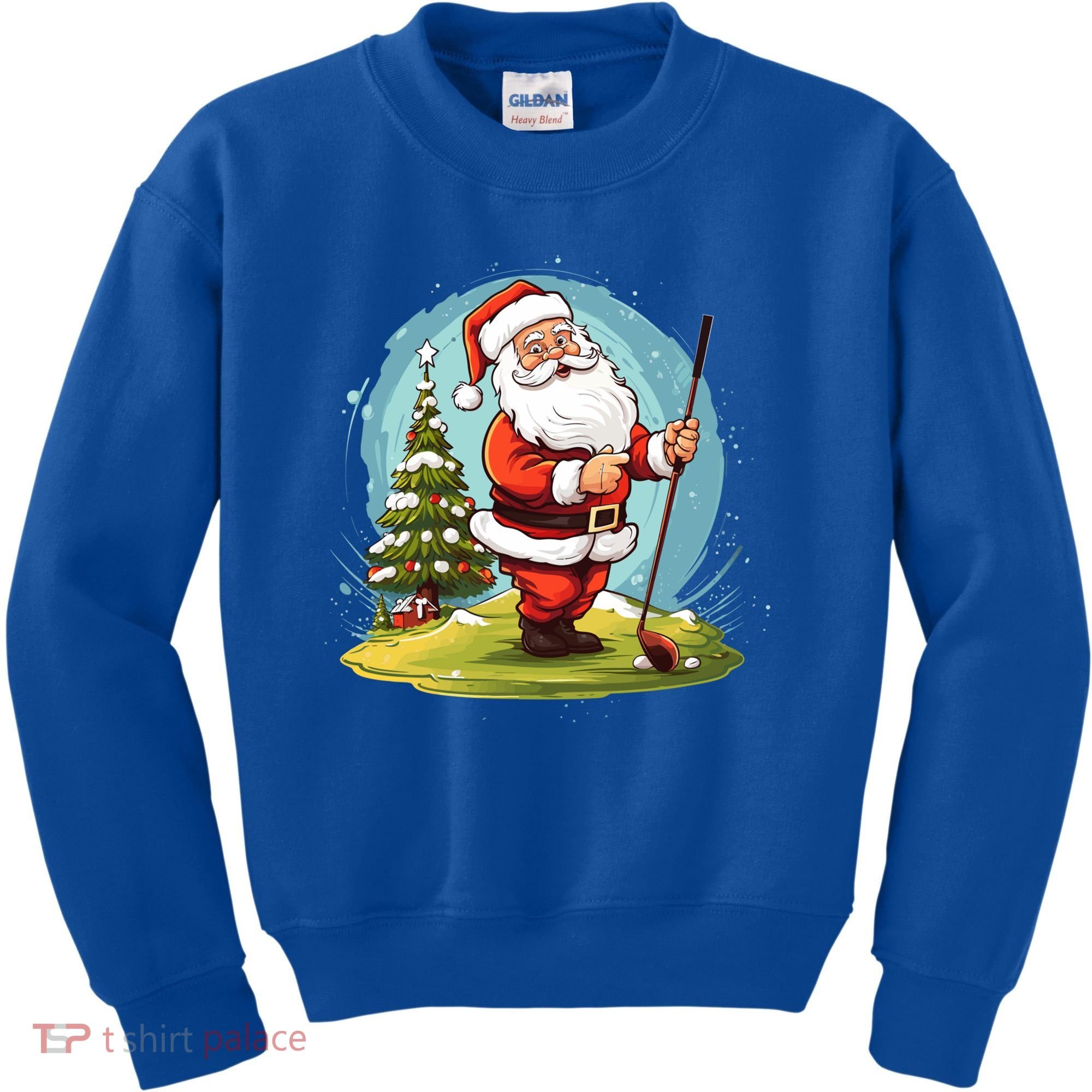 Christmas Santa Claus Golf Xmas Gift Kids Sweatshirt
