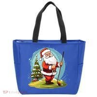 Christmas Santa Claus Golf Xmas Gift Tote Bag thumb 0