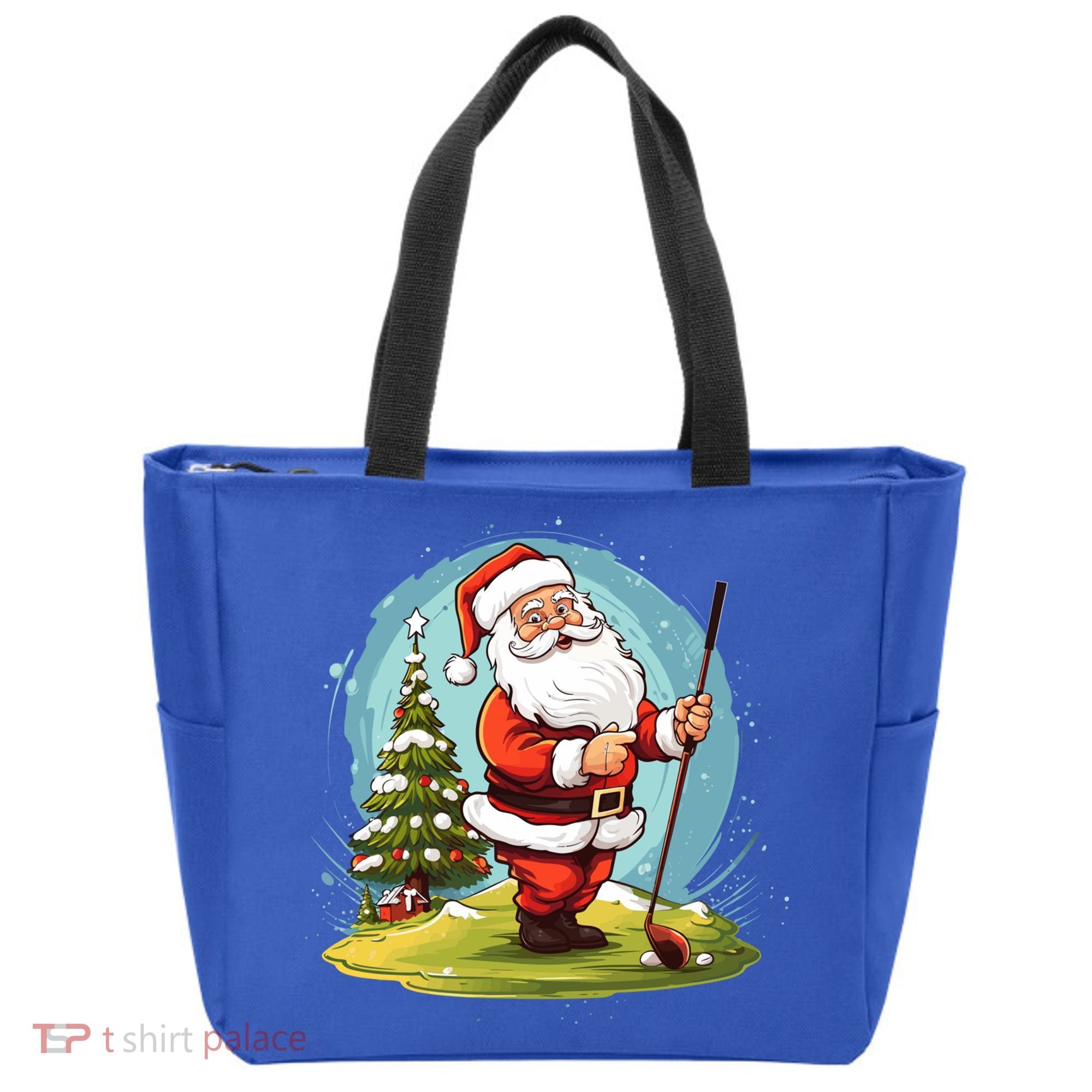 Christmas Santa Claus Golf Xmas Gift Tote Bag
