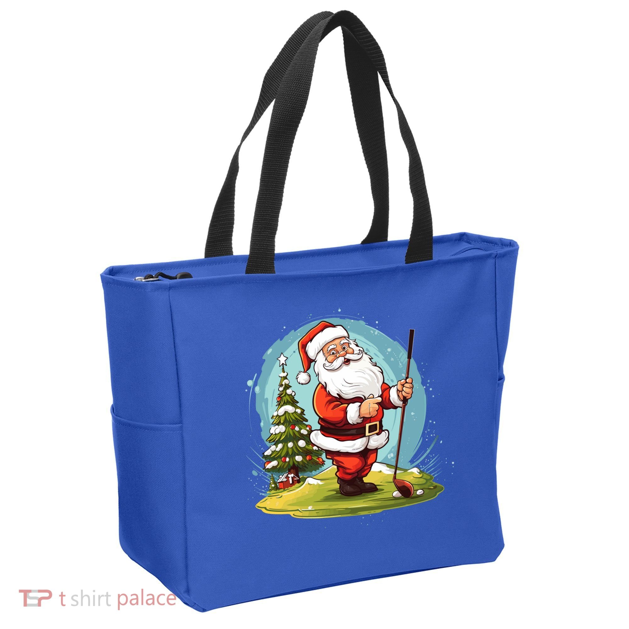 Christmas Santa Claus Golf Xmas Gift Tote Bag