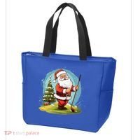 Christmas Santa Claus Golf Xmas Gift Tote Bag thumb 3