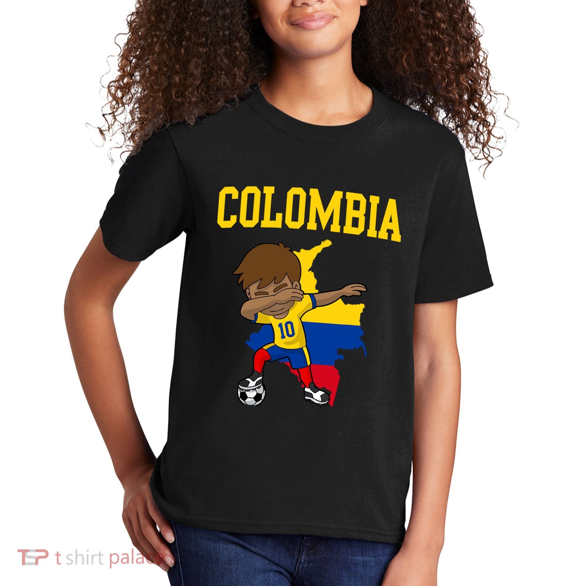 Colombia Soccer Colombian Football Dabbing Kids T-Shirt