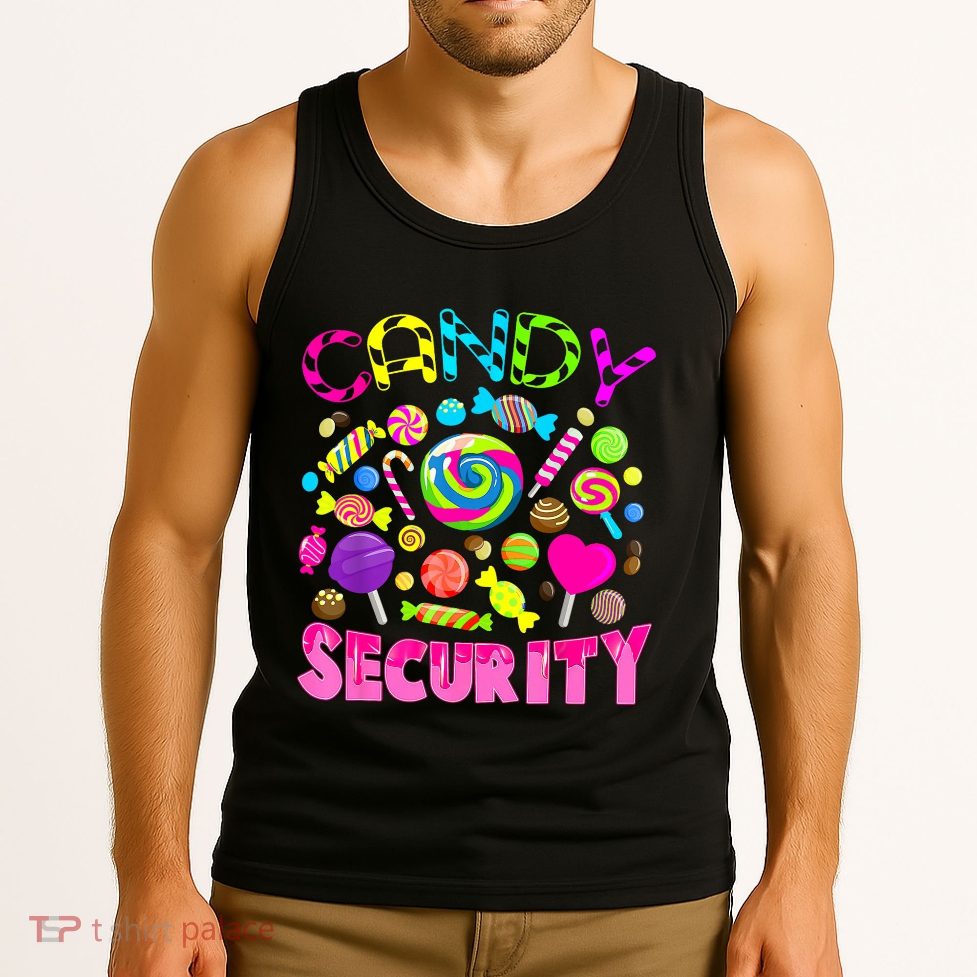 Candy Security Candyland Costume Teens Adult Tank Top
