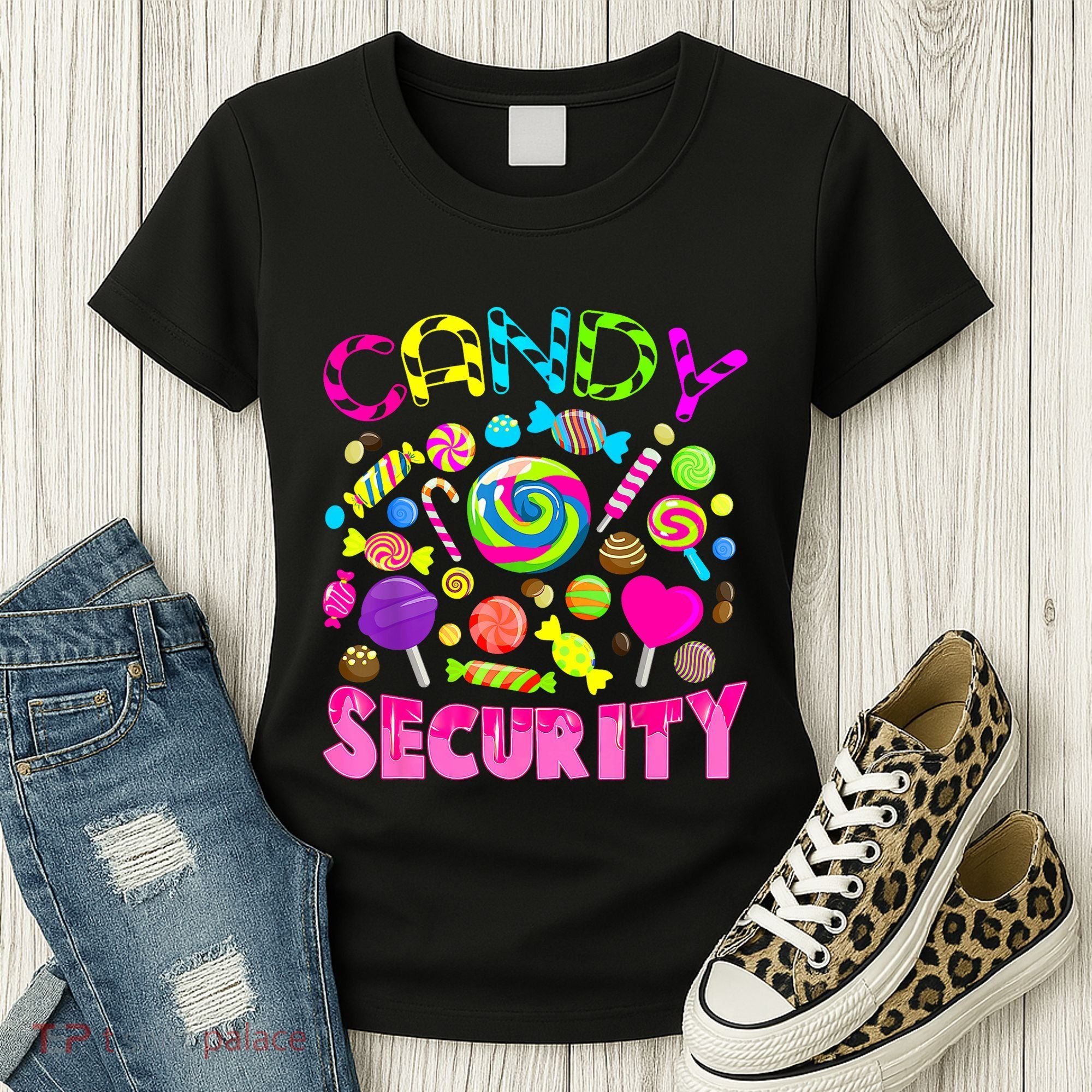 Candy Security Candyland Costume Teens Adult Women's T-Shirt