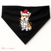 Corgi Santa Christmas Tree Lights Xmas USA-Made Doggie Bandana thumb 0