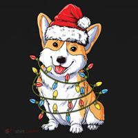 Corgi Santa Christmas Tree Lights Xmas USA-Made Doggie Bandana thumb 2