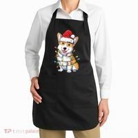 Corgi Santa Christmas Tree Lights Xmas Apron thumb 2