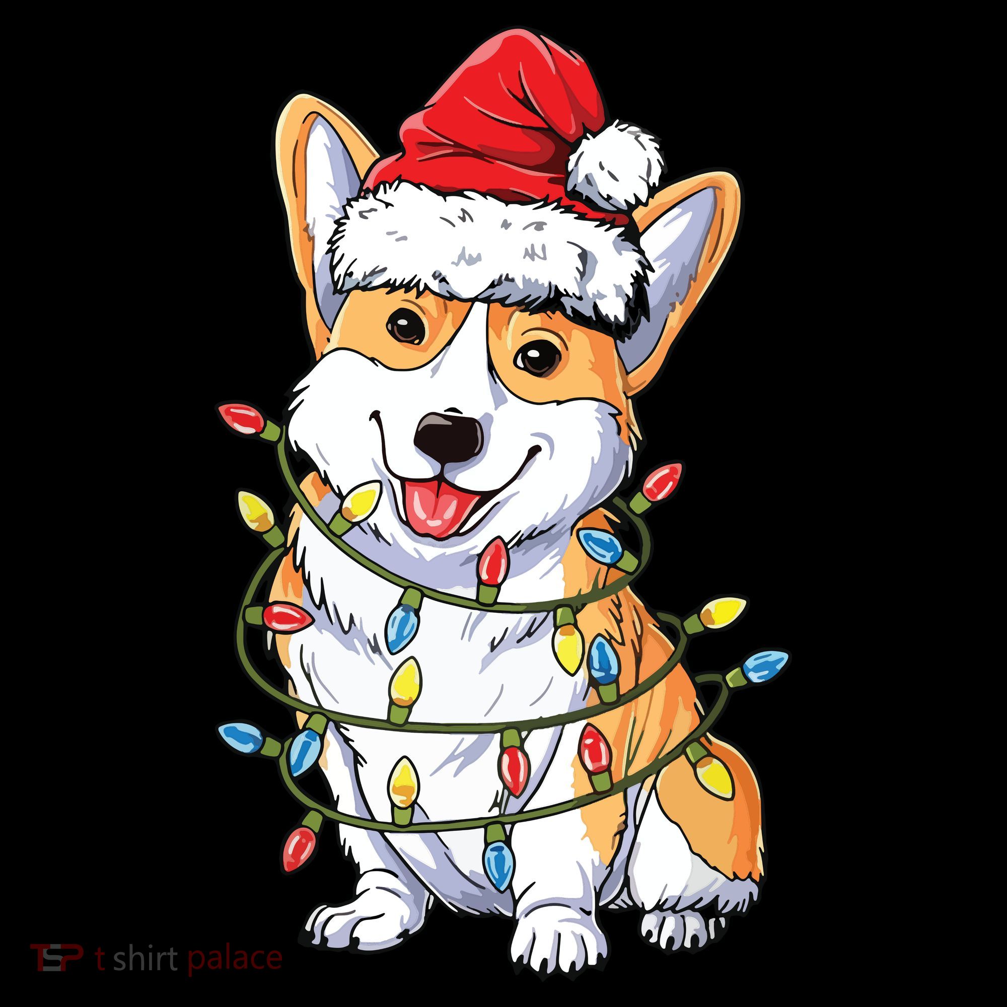 Corgi Santa Christmas Tree Lights Xmas Sweatshirt