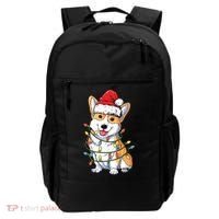 Corgi Santa Christmas Tree Lights Xmas Backpack thumb 0