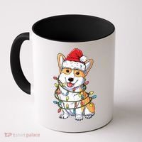 Corgi Santa Christmas Tree Lights Xmas Coffee Mug thumb 0