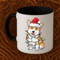 Corgi Santa Christmas Tree Lights Xmas Coffee Mug thumb 2