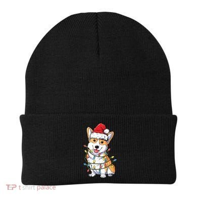 Corgi Santa Christmas Tree Lights Xmas Beanie