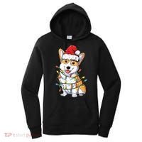 Corgi Santa Christmas Tree Lights Xmas Women's Hoodie thumb 0