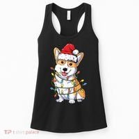 Corgi Santa Christmas Tree Lights Xmas Women's Tank Top thumb 0