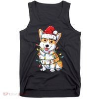 Corgi Santa Christmas Tree Lights Xmas Tank Top thumb 0