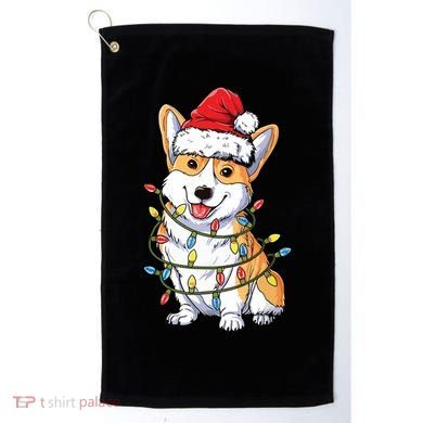 Corgi Santa Christmas Tree Lights Xmas Golf Towel