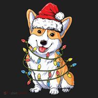Corgi Santa Christmas Tree Lights Xmas Golf Towel thumb 3