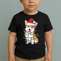 Corgi Santa Christmas Tree Lights Xmas Toddler T-Shirt thumb 2