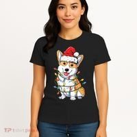 Corgi Santa Christmas Tree Lights Xmas Women's T-Shirt thumb 4