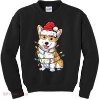 Corgi Santa Christmas Tree Lights Xmas Kids Sweatshirt thumb 0