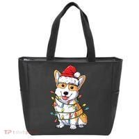Corgi Santa Christmas Tree Lights Xmas Tote Bag thumb 0
