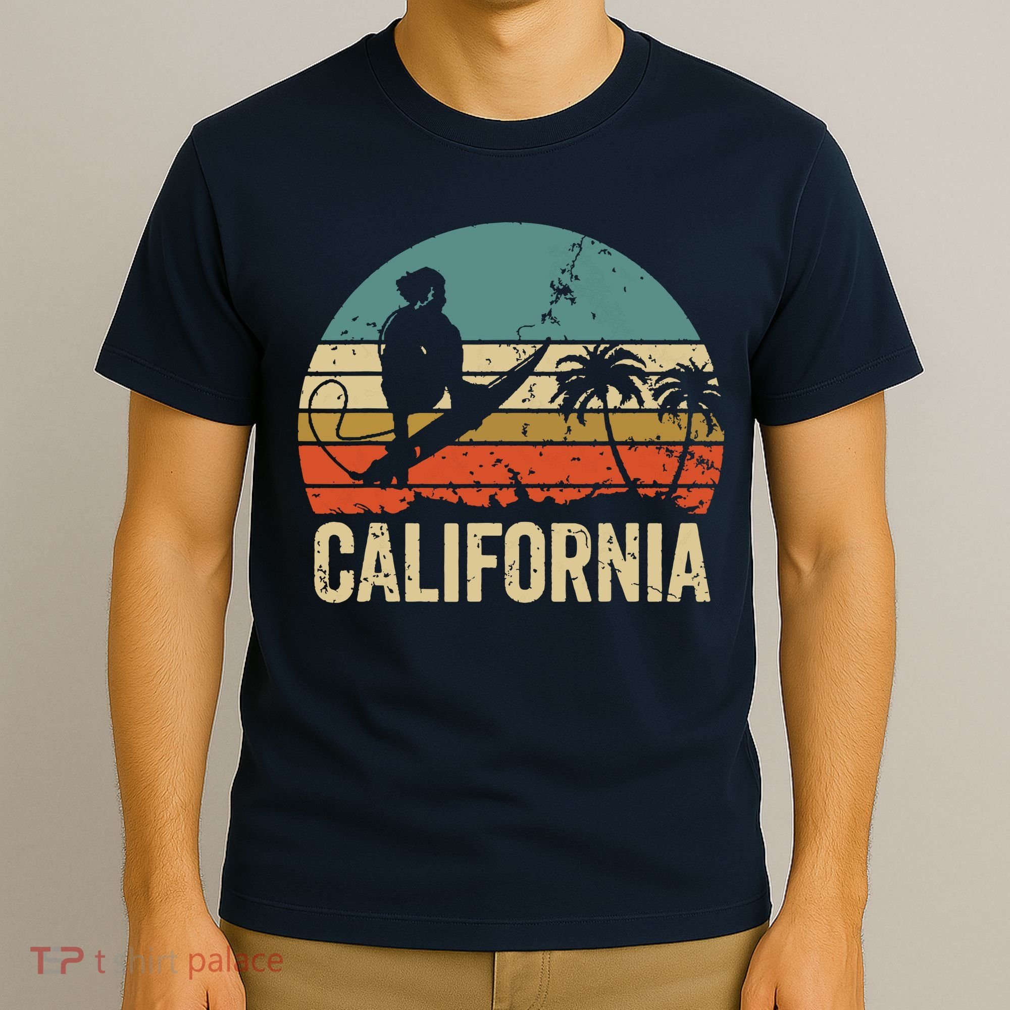 California Surf CA Vintage Retro Men Women Kids Surfer Sunset T-Shirt