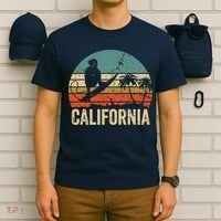 California Surf CA Vintage Retro Men Women Kids Surfer Sunset T-Shirt thumb 6