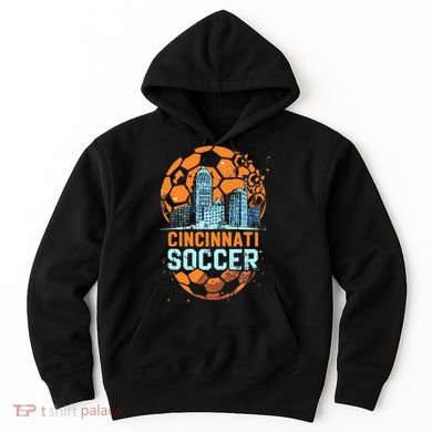 Cincinnati Soccer City Skyline Cool Cincy 513 Hoodie