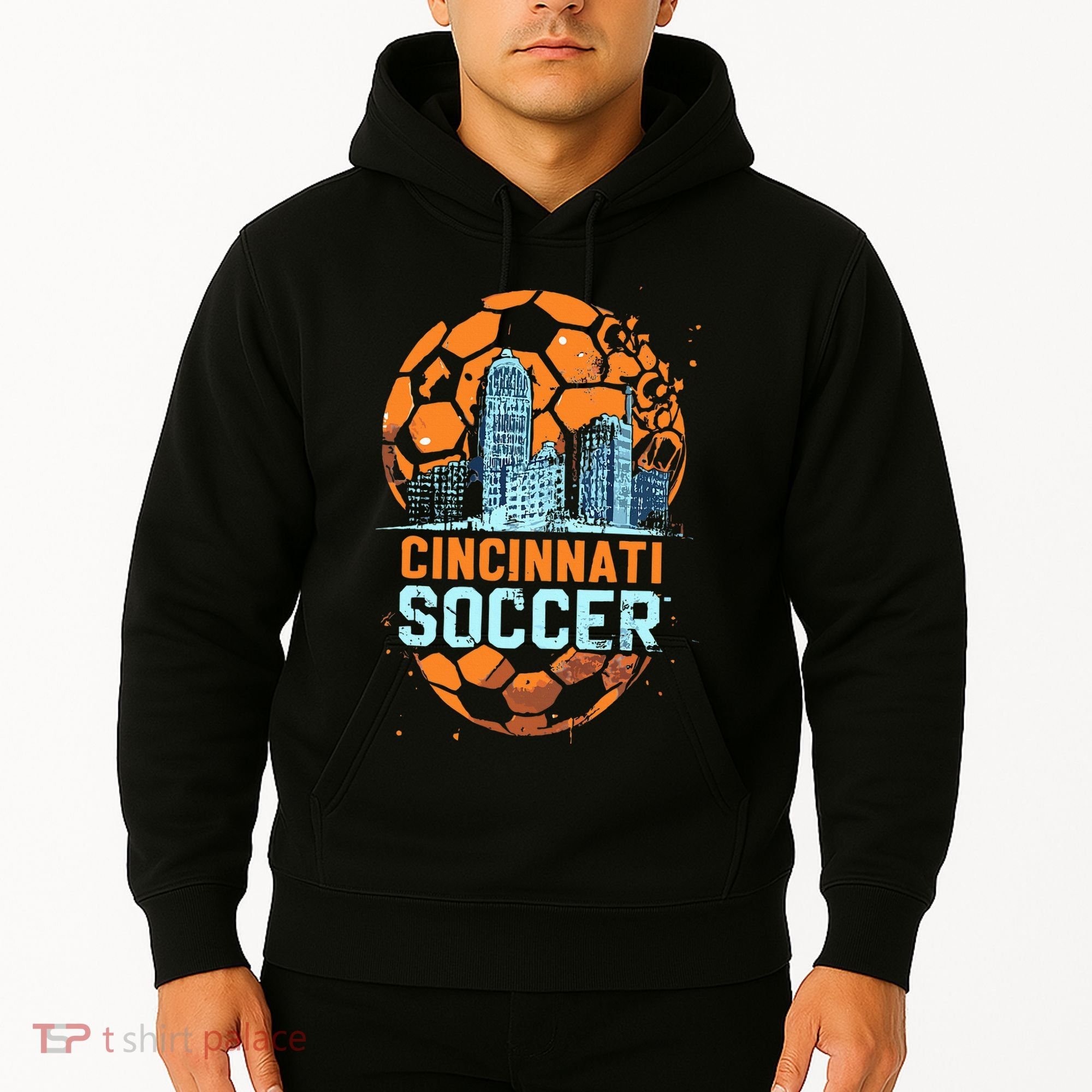 Cincinnati Soccer City Skyline Cool Cincy 513 Hoodie