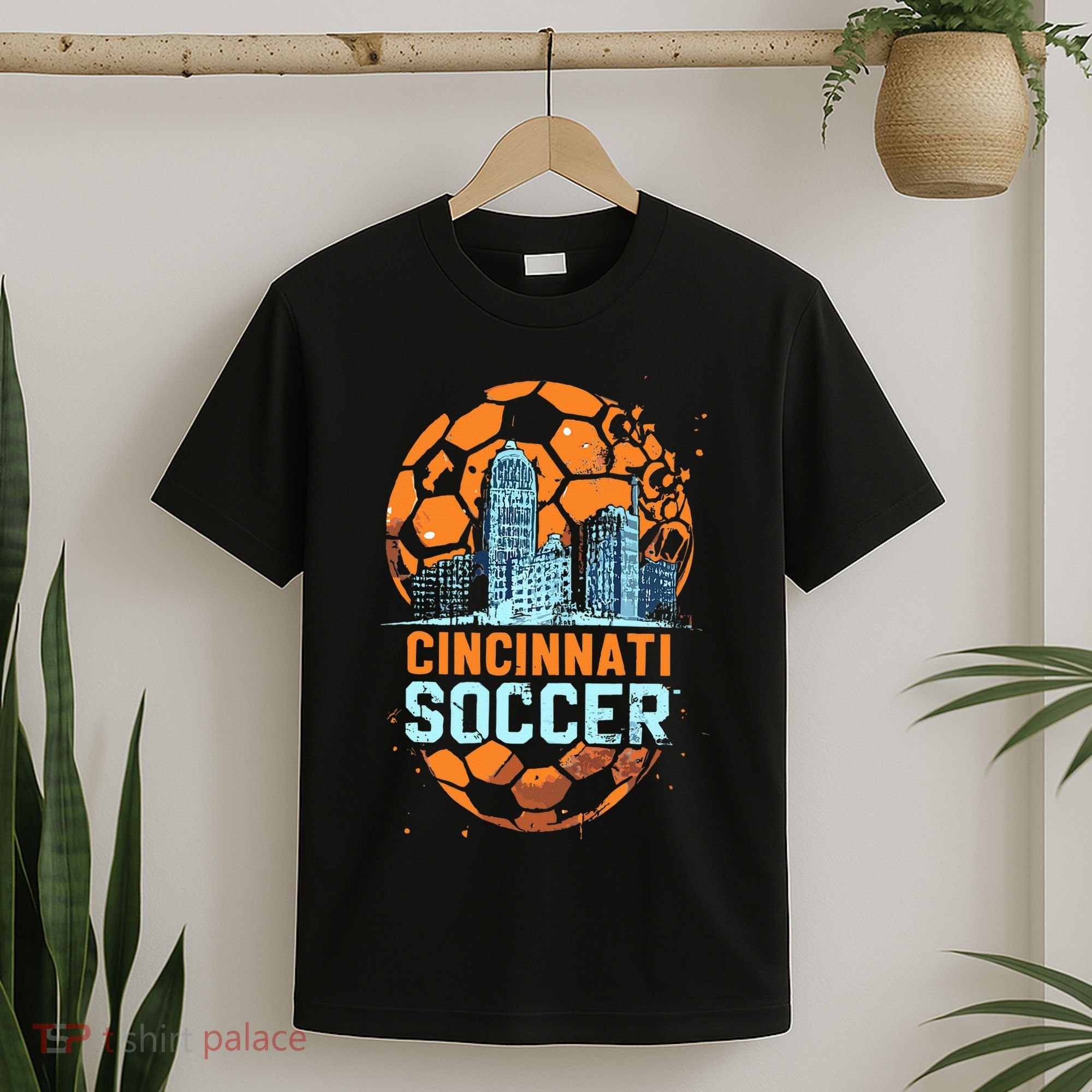Cincinnati Soccer City Skyline Cool Cincy 513 T-Shirt